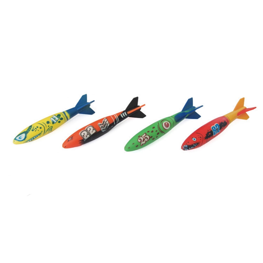 Torpedo Water Toy Bright Beautiful Colors Throwing Game for Toy Game Swimming Toy Rocket Toy Torpedo Rocket Toy Portable Size Easy to Carry