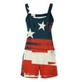 thumbnail image 4 of DDAPJ pyju Womens Independence Day Shorts Romper American Flag Overalls Sleeveless Baggy One Piece Jumpsuit with Pockets Lighten Sales of The Day Red XL, 4 of 6