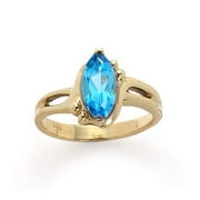 14kt Gold Marquise Blue Topaz Ring