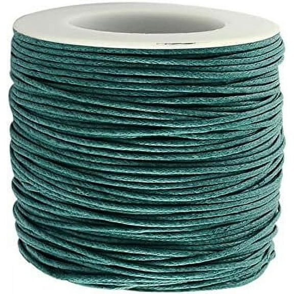 100 Yards Waxed Cord Cotton Waxed Cotton Thread 1mm Waxed Beading String Cord for Jewelry Bracelet Making Macrame Crafting DIY Leather - Teal Teal DIY