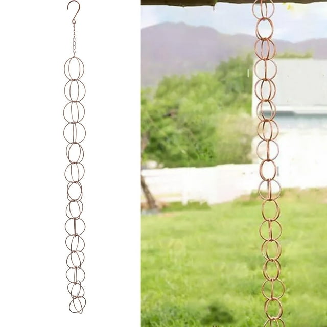 Ring Wind Chime, Hook Installation Elegant Rain Chain Drainage Function For Patio For Downspout