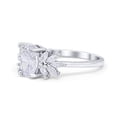 thumbnail image 3 of Art Deco Oval Engagement Ring Simulated Cubic Zirconia 925 Sterling Silver Size 7, 3 of 5