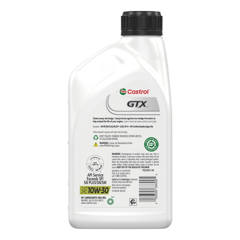 4 pack) Castrol GTX 10W-30 Conventional Motor Oil, 1 Quart