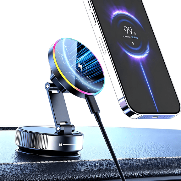 2026 Upgraded Vacuum Magnetic Car Phone Holder 360° Reinforced 96LBS Ultra Suction Cup Phone Mount for MagSafe Cell Phone Holders for Your Car/Gym/Mirror Mount for iPhone & Android
