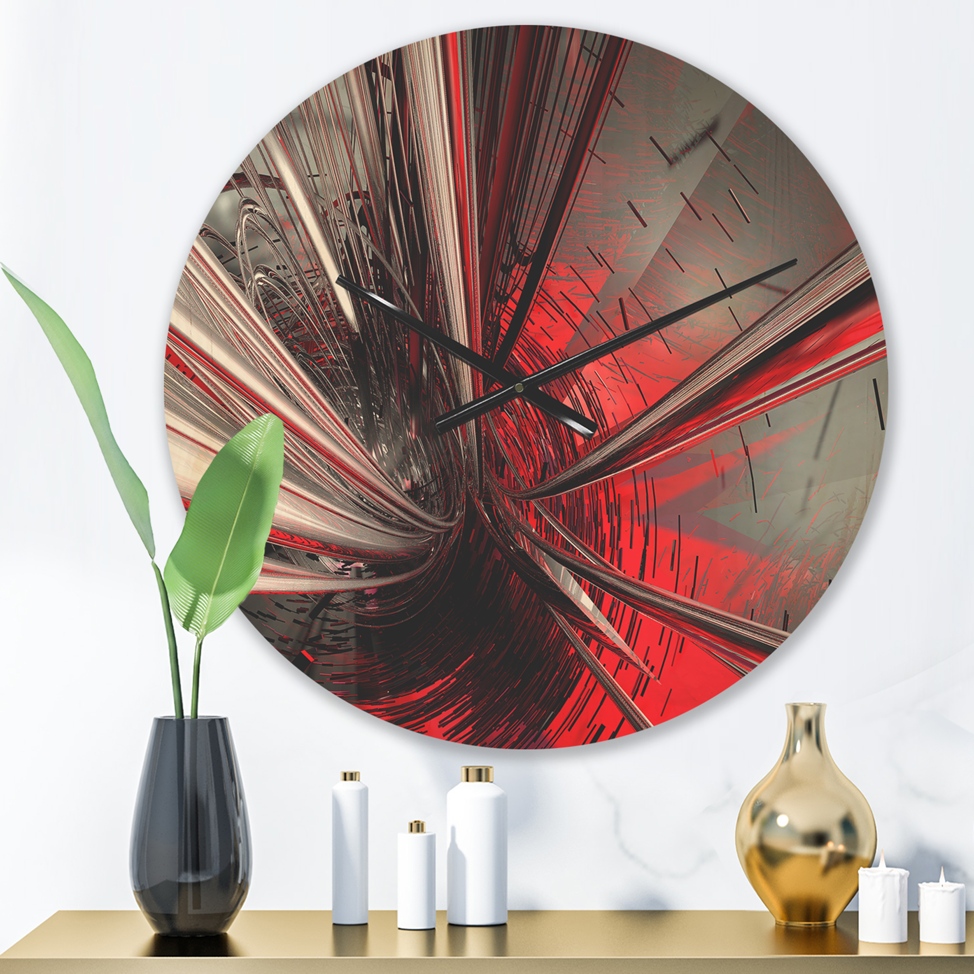 Designart 'Deep into Middle Fractal 3D' Modern Wood Wall Clock