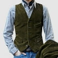 thumbnail image 2 of ZXLBBD Men's British Style Workwear Corduroy Vest Retro Vest Coat Casual Outdoor Versatile Daily Wear, 2 of 4