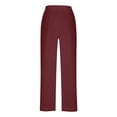 thumbnail image 4 of Linen Pants Women Summer Lace Trimmed Drawstring Loose Cotton Linen Straight Leg Pant Woman Casual Solid Lightweight Breathable Beach Vacation Pant, 4 of 7