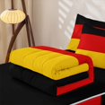 thumbnail image 6 of Manfei Germany Flag Zipper Twin Comforter Sets with Fitted Sheet and 2 Pillowcases,World Travel Culture Zipper Bedding Set,Black Red Yellow,Black Reversible,4pcs, 6 of 8