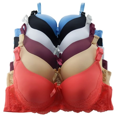 Emily Johnson Women bras 6 pack Plus Size Bra D cup and DD cup DDD cup Size 34D (Best Bras For Dd Cup)