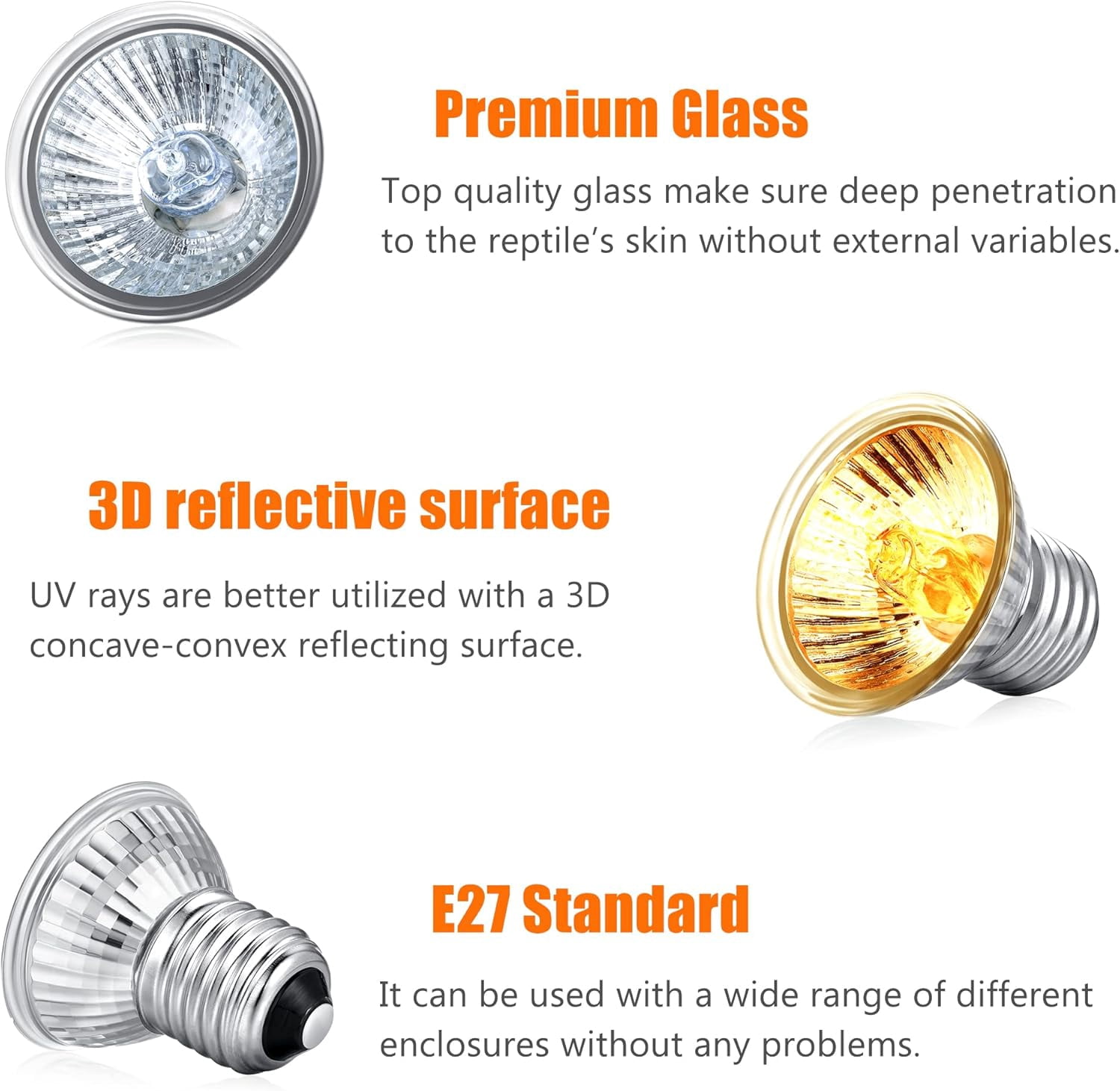 Reptile Heat Lamp,Timed Heating Lamp with Clamp, Adjustable Habitat Basking Heat Lamp,UVA/UVB Light Lamp 360° Rotatable Clip and Power Adapter for Aquarium(Bulb Included)