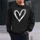 thumbnail image 1 of Amzcrzy Sudadera Para Hombre, Con Estampado De Corazones, Informal, De Manga Larga Y Cuello Redondo, Con Capucha, Color Negro, Xl, 1 of 6