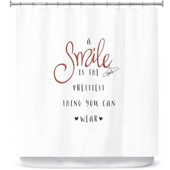 Shower Curtains 70" x 73" from DiaNoche Designs by Zara Martina - A Smile Orange Sparkle