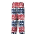 thumbnail image 4 of Pimfylm Womens Normal Waist Trousers Pockets Comfy Winter Cropped America Flag Pants 4th of July Loose Fit Trousers(Navy,M), 4 of 5