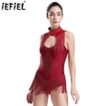 thumbnail image 2 of Trajes de baile latino para adultos para mujer, mono brillante con diamantes de imitación, traje de patinaje artístico de Ballet gimnástico, Ropa de baile, 2 of 5