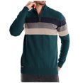thumbnail image 1 of GigrtiJin Pull à Quart de Zip pour Hommes Manches Longues Rayé Colorblock Chandails Hiver Chaud Tricoté, 1 of 6