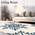 thumbnail image 2 of ODIKA 6'x9' Machine Washable Non-Slip Area Rug, Snowflake Medallion Winter Festival of Anti Skid Seasonal High Traffic Rug with Pad, Blue, 622393, 2 of 8