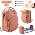 thumbnail image 4 of Dasking Diaper Bag Backpack with Foldable Crib waterproof Baby Nappy Changing Table Bags Pink, 4 of 5