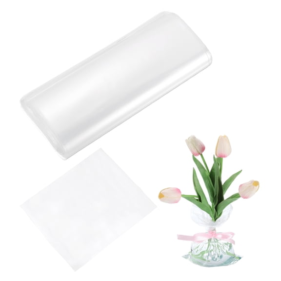 Uxcell Transparent Flower Packaging Bags, Clear Flower Bouquet Water Retention Bag Floral Wrapping Paper Sleeves- Fitting for (Floral Shops/Birthday/Graduation), 11.8 x 9.8 Inch & 150 Pcs