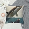 thumbnail image 2 of Qinduosi The Rides a Whale Dog Pillow Covers, Pillow Case Cushion Cover for Sofa Couch Decor White, 2 of 5