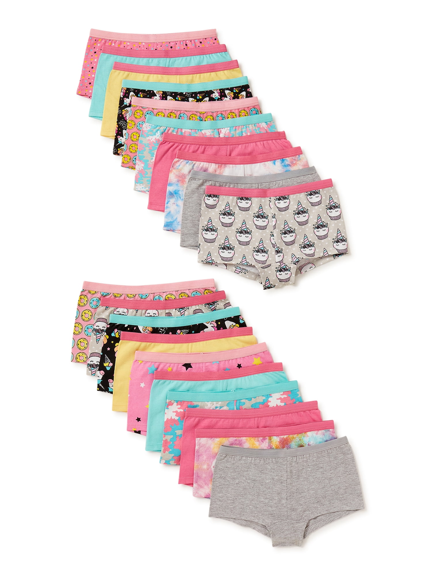 Chili Peppers Girls Boyshort Underwear, 20Pack, Sizes 414