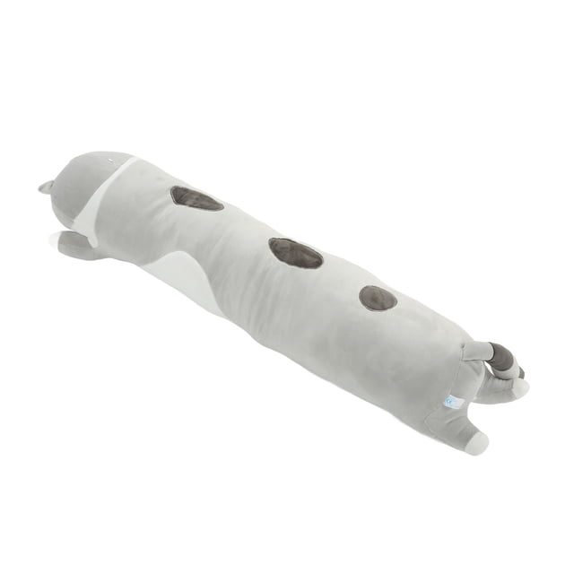 Almohada corporal de peluche, cojín largo, gato, animal, juguete suave, regalo para dormir, abrazar, 90cm/35,43 pulgadas, gris