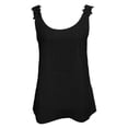thumbnail image 4 of Adeawade Women'S Tank Tops Sleeveless Summer Camisole Solid Color Lace Trim Scoop Neck Tank Top Trend Wear Black 2Xl, 4 of 5