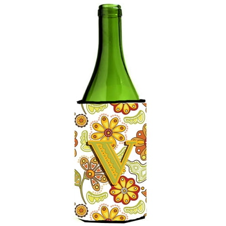 

letter floral mustard and green beverage insulators multiple sizes cj2003