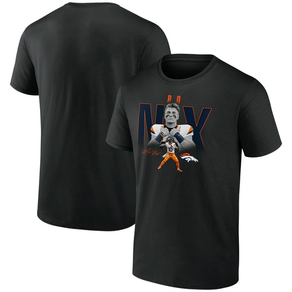 Men's Bo Nix Black Denver Broncos Humble Shadow Player Graphic T-Shirt