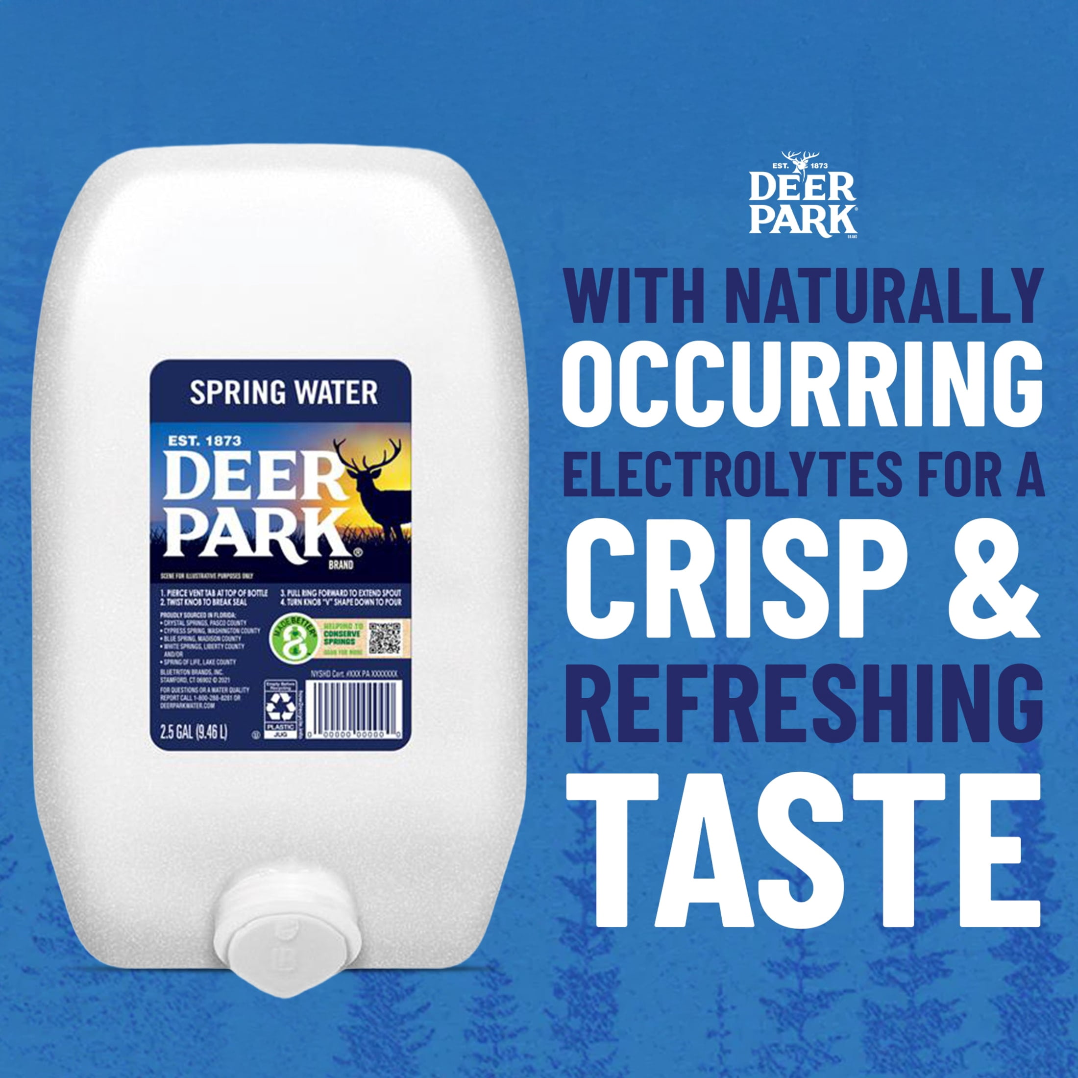 Deer Park Spring Water, 2.5 gal, Single Plastic Jug