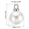 thumbnail image 2 of Uxcell 8mm Faux Pearl Pendants Drops, 150 Pack Round Imitation Pearl Beads, Silver White, 2 of 6