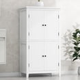 thumbnail image 2 of Tcbosik 43.3" Storage Cabinet with 4 Doors, Kitchen Cabinet with Door Shelves, Modern Pantry Cabinet, Bathroom Cabinet for Dining Room, Living Room, White, 2 of 9