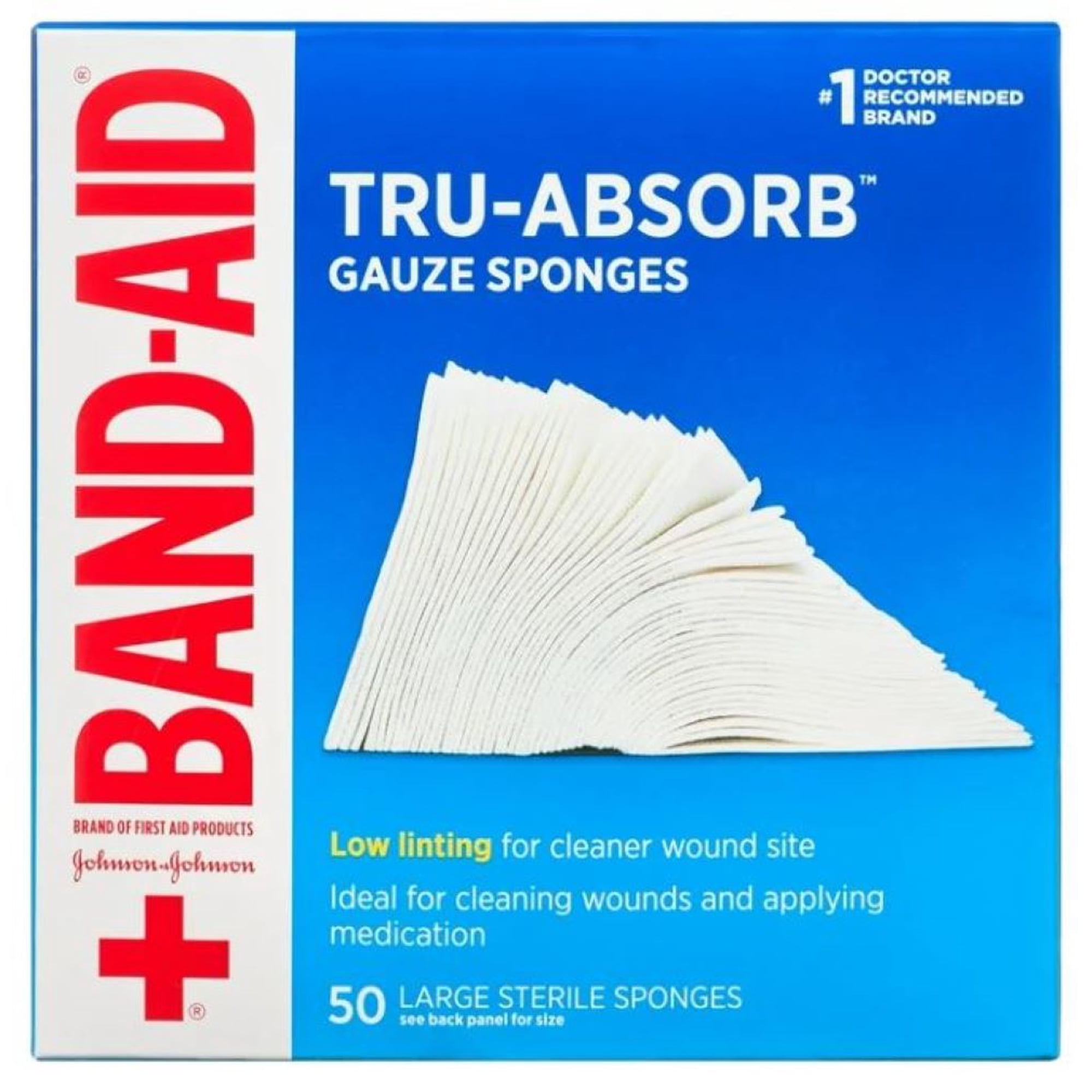 BANDAID Tru-Absorb Gauze Sponges Large (Pack of 3)