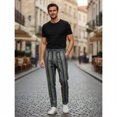 thumbnail image 3 of HBDesign Mens Vertical Stripe Quick Dry Pants Soft Lightweight Breathable Summer Trousers, 3 of 7