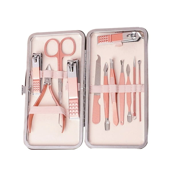 Juego de Cortaúñas para Herramientas de Acero Inoxidable Sunnimix Estuche de Regalo aseo para Mujeres Y hombres Clásico Conjunto de 12 piezas Traje de cuidado de uñas