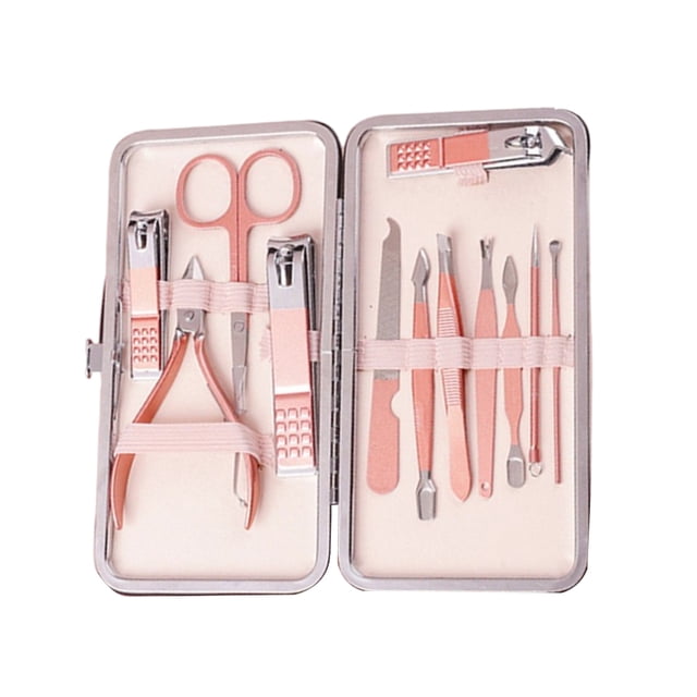 Juego de Cortaúñas para Herramientas de Acero Inoxidable Sunnimix Estuche de Regalo aseo para Mujeres Y hombres Clásico Conjunto de 12 piezas Traje de cuidado de uñas