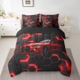 thumbnail image 2 of Erosebridal Fast Car Bedding Sets Twin Size,Black Red Comforter Sets with Sheets,Car Theme Bed in a Bag Twin size,Microfiber Geometric Room Decorative,Reversible,7pcs, 2 of 6
