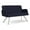 Open House Navy, variant on Willow Lounge Lobby Reception Waiting Room Loveseat / Silver Steel / Black