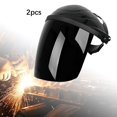 thumbnail image 4 of Protector de máscara facial de soldadura de 2 piezas, máscara facial de soldadura transparente ajustable ligera para protección en el lugar de trabajo Negro, 4 of 8