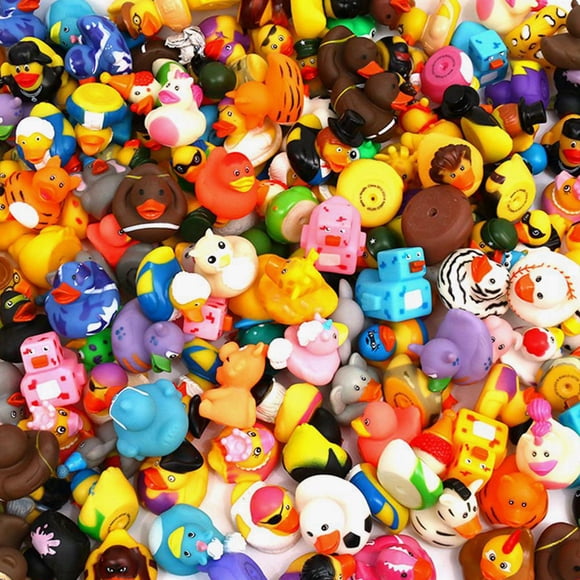 Lote de 150 patitos de goma XY-WQ para jeeps, surtido de juguetes de baño
