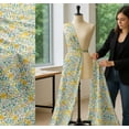 thumbnail image 5 of Soimoi Yellow Cotton Poplin Fabric Artistic Leaf & Floral Print Sewing Fabric Yard 56 Inch Wide, 5 of 7