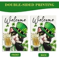 thumbnail image 6 of Welcome St Patricks Day Tuxedo Cat Decorative House Flag, Top Hat Shamrock Clover Garden Yard Outside Decorations Pet Lover Gift, Spring Irish Burlap Outdoor Large Home Decor Double Sided 28x40, 6 of 6