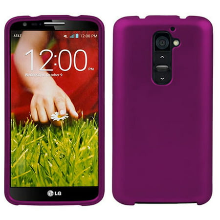 LG G2 Case, PURPLE RUBBERIZED HARD SHELL CASE COVER FOR LG G2 (Sprint, AT&T, Tmobile) (D801 D800