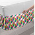 thumbnail image 2 of Honeycomb Bed Skirt, Rhythmic Abstracted Hexagon in Cheerful Tones Simplistic Geometric Pattern, Elastic Bedskirt Dust Ruffle Wrap Around for Bedding Decor, 4 Sizes, Multicolor, by Ambesonne, 2 of 2