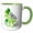 Green/White, variant on 3drose, St Patricks Day Lucky Saurus Red Irish Dinosaur Illustration, 11oz Two-tone Yellow Mug