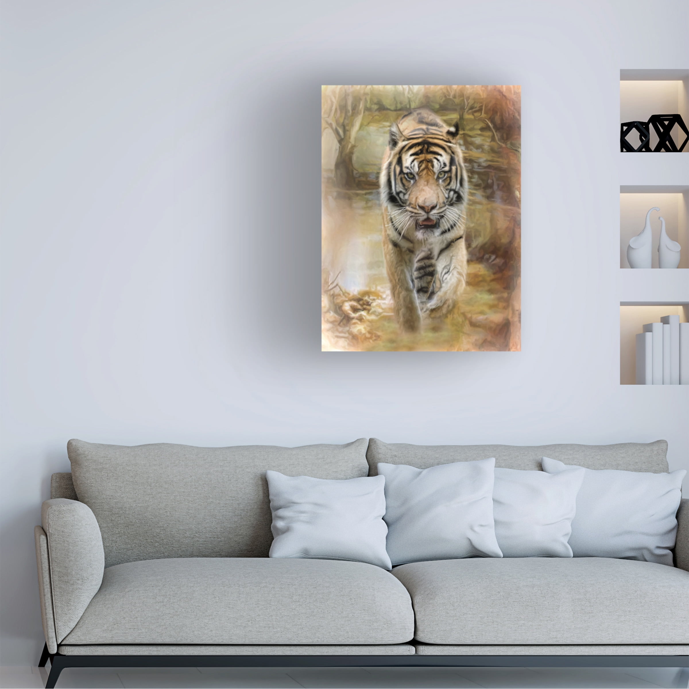 Canvas Wall Art - Trudi Simmonds 'Tiger' Wall Art for Living Room, Bedroom, or Office Décor by Trademark Fine Art - 14 x 19 Inches