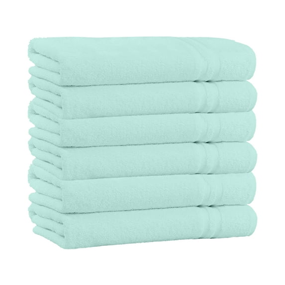 100% Cotton 4-Pack Bath Towel Sets - Extra Plush & Absorbent Aqua Bath Towels - 56" x 28" (Aqua)