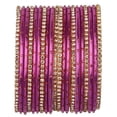 thumbnail image 5 of Efulgenz Indian Bangle Set Rhinestone CZ Glossy Metal Bracelet Bangle Jewellery for Women (20 Pcs) Size-2.6, Pink, 5 of 5