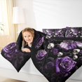 thumbnail image 4 of Homewish Halloween Horror Skull 7-Piece Twin Bedding,Purple Rose Butterfly Bedding Comforter Set,Black Reversible, 4 of 8