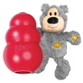 thumbnail image 1 of Paquete combinado KONG Classic y Wild Knots Bear, juguetes para perros únicos y divertidos para horas de juego, juguete clásico que se puede rellenar con golosinas para perros, para perros pequeños, 1 of 8