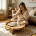 thumbnail image 6 of Elevated Wooden Cat Dog Bed, Breathable Mesh Hammock Pet Cot for Indoor Outdoor, Raised Bed for Puppy Bunny Small Animals, Portable Cat Furniture, 6 of 7